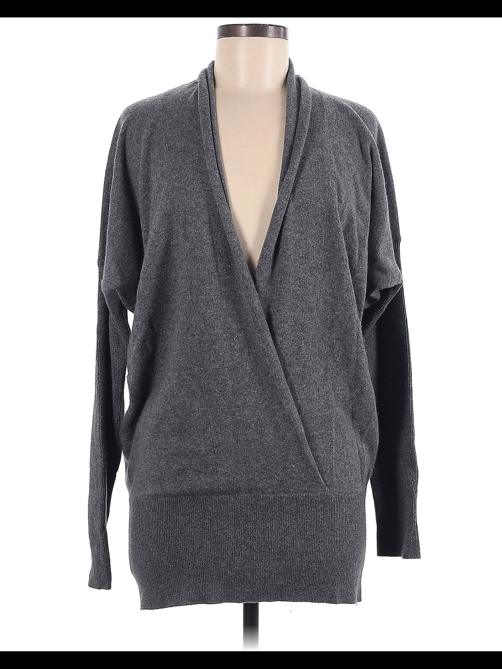 Vince Charcoal Wrap V-Neck Sweater